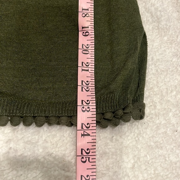 J. Crew Women Military Green Linen Scoop Neck Sweater with Lace Trim Size Large - Picture 11 of 12
